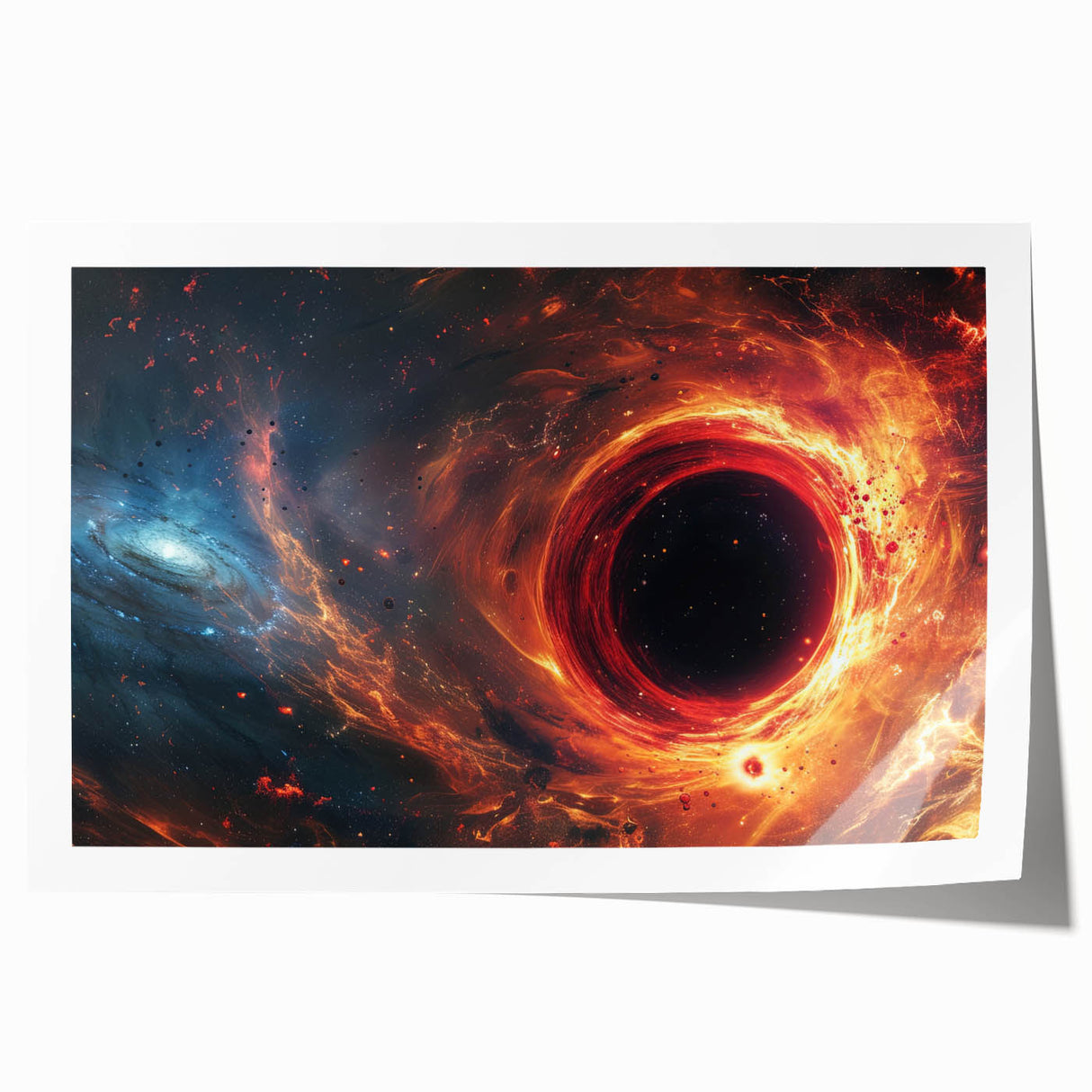 Fiery Black Hole Wall Art | Cosmic Space-Themed Canvas Print | Galaxy Decor