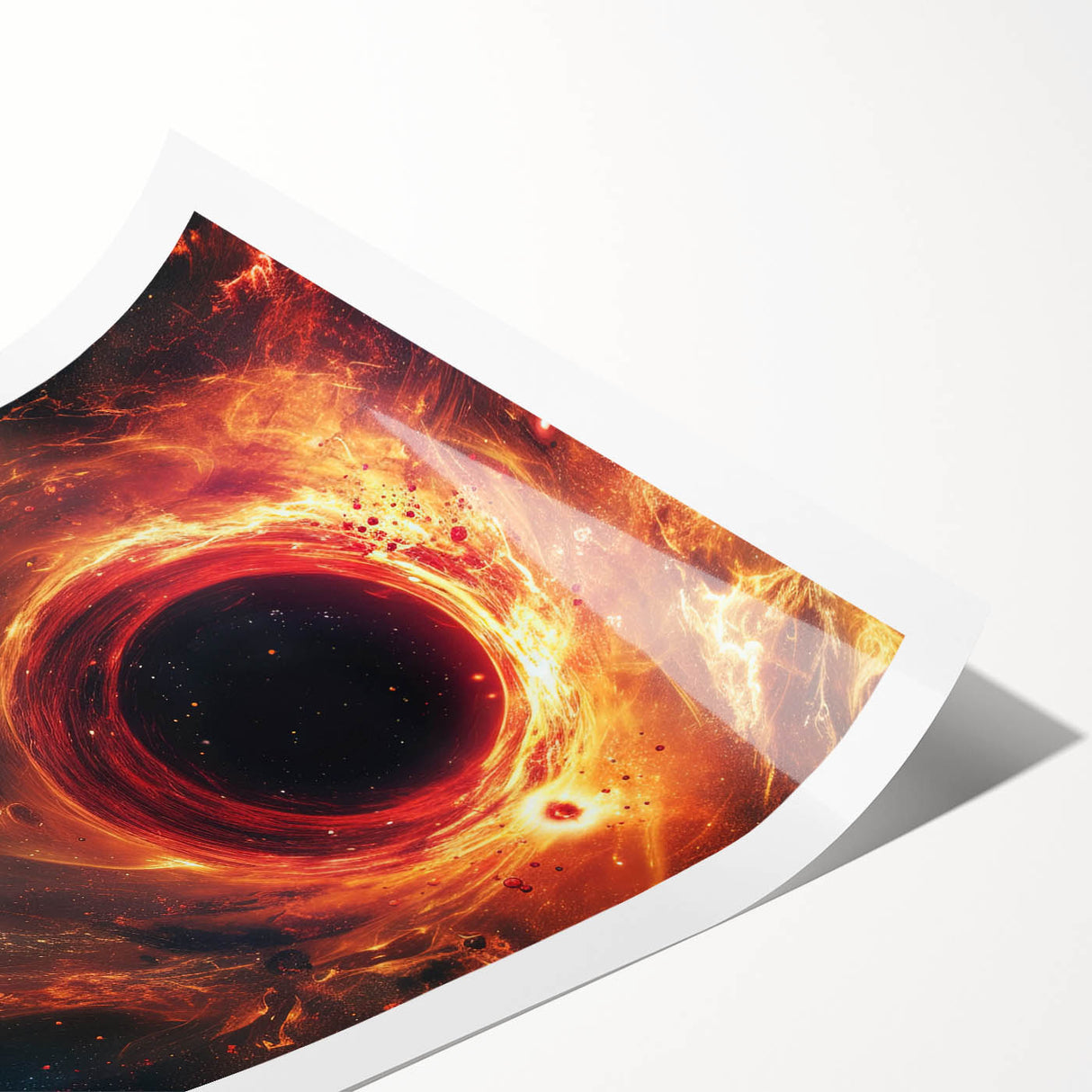 Fiery Black Hole Wall Art | Cosmic Space-Themed Canvas Print | Galaxy Decor