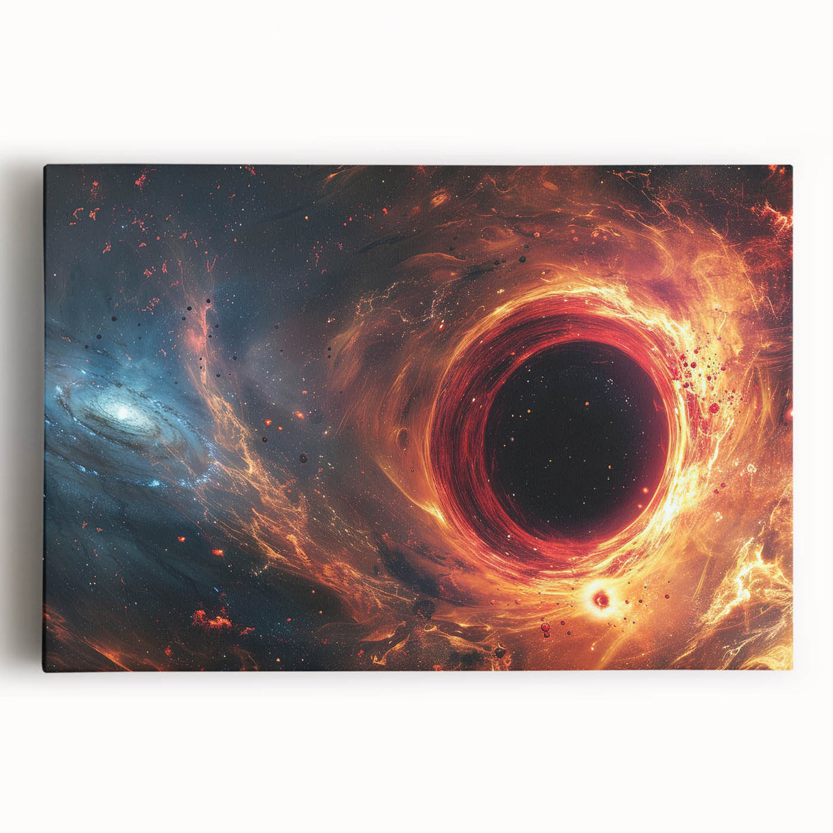 Fiery Black Hole Wall Art | Cosmic Space-Themed Canvas Print | Galaxy Decor