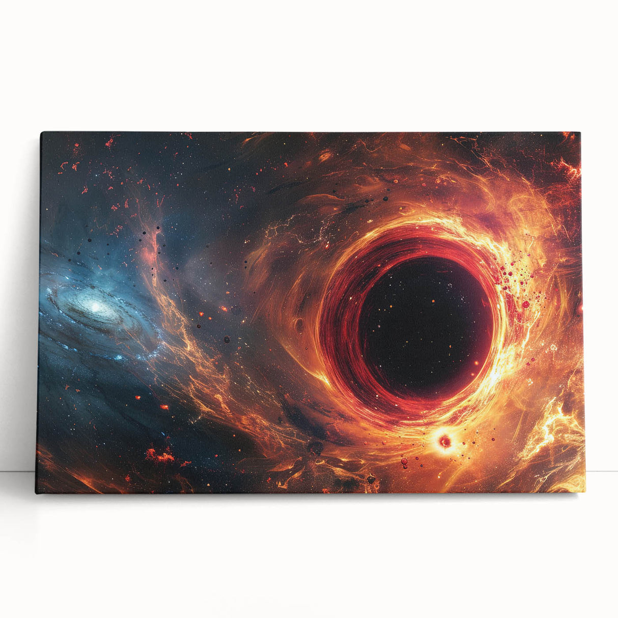 Fiery Black Hole Wall Art | Cosmic Space-Themed Canvas Print | Galaxy Decor