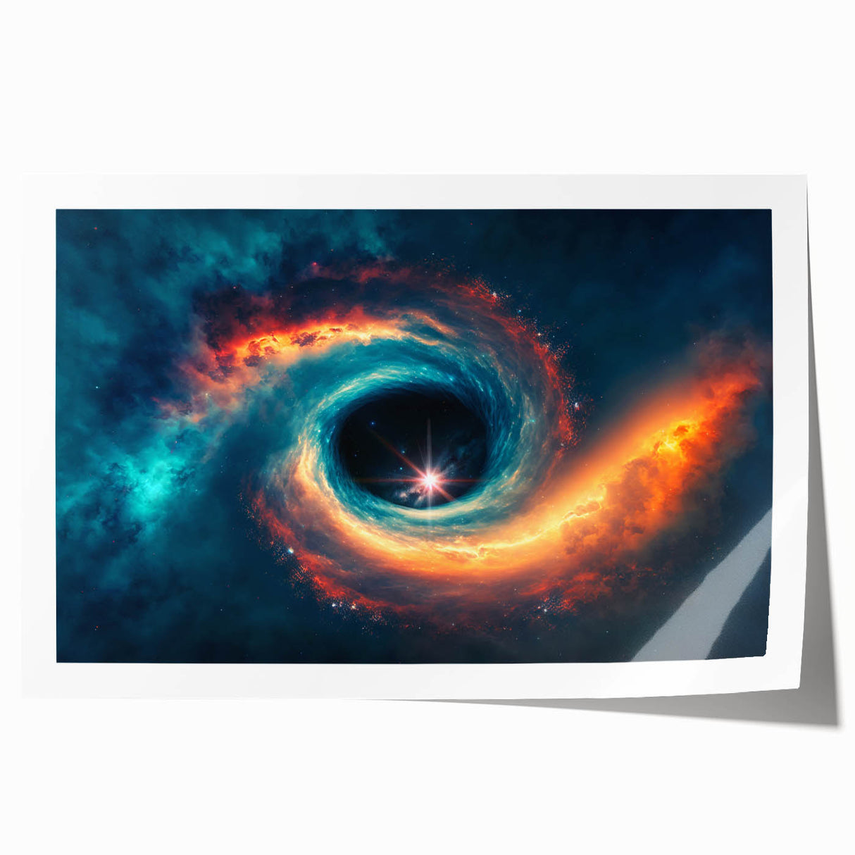 Vibrant Black Hole Wall Art | Space-Themed Canvas Print | Cosmic Decor