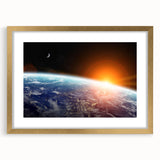 Earth from Space Wall Art - Stunning Sunrise Over Planet Earth Prints