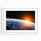 Earth from Space Wall Art - Stunning Sunrise Over Planet Earth Prints
