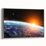 Earth from Space Wall Art - Stunning Sunrise Over Planet Earth Prints