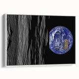 Earth from Space Art - Dramatic View of Earth and the Moon Wall Decor