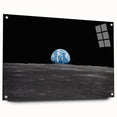 Earthrise Over the Moon Wall Art - Iconic Earth from Space Decor Print