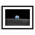Earthrise Over the Moon Wall Art - Iconic Earth from Space Decor Print