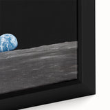 Earthrise Over the Moon Wall Art - Iconic Earth from Space Decor Print