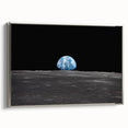 Earthrise Over the Moon Wall Art - Iconic Earth from Space Decor Print