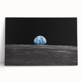 Earthrise Over the Moon Wall Art - Iconic Earth from Space Decor Print