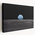 Earthrise Over the Moon Wall Art - Iconic Earth from Space Decor Print