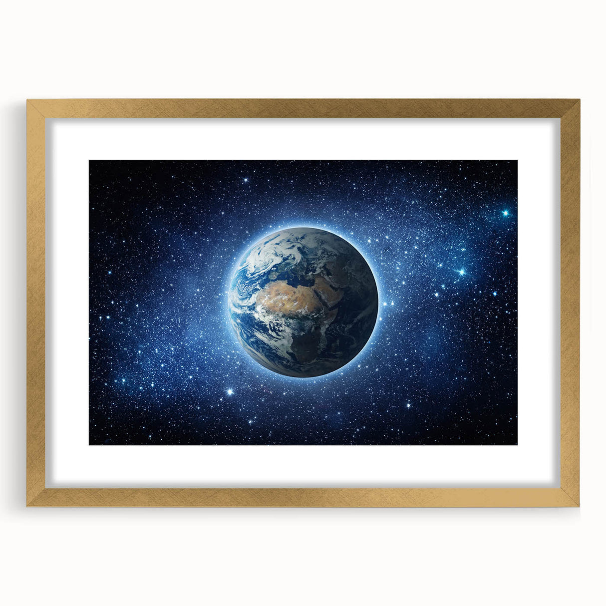 Earth in the Cosmos Wall Art - Stunning Space and Stars Decor Print