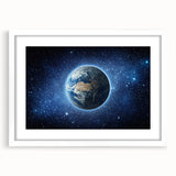 Earth in the Cosmos Wall Art - Stunning Space and Stars Decor Print