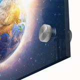 Earth Sunrise Wall Art - Glowing View of Earth from Space Decor Print