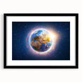 Earth Sunrise Wall Art - Glowing View of Earth from Space Decor Print
