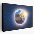 Earth Sunrise Wall Art - Glowing View of Earth from Space Decor Print