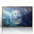 Earth and Stars Wall Art - Vibrant View of Earth in the Cosmos Decor