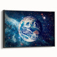 Earth and Stars Wall Art - Vibrant View of Earth in the Cosmos Decor