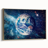 Earth and Stars Wall Art - Vibrant View of Earth in the Cosmos Decor