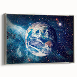 Earth and Stars Wall Art - Vibrant View of Earth in the Cosmos Decor