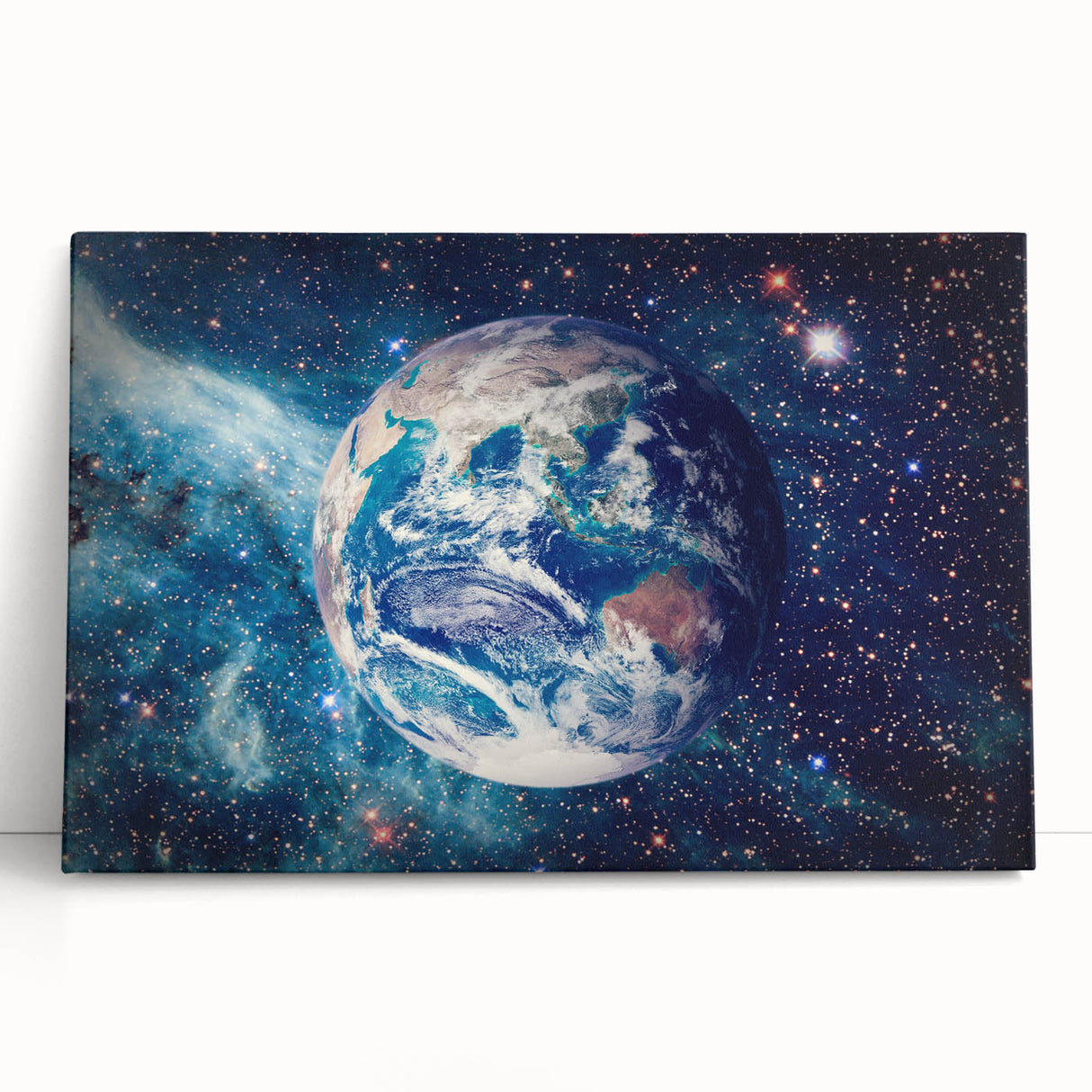 Earth and Stars Wall Art - Vibrant View of Earth in the Cosmos Decor