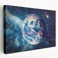 Earth and Stars Wall Art - Vibrant View of Earth in the Cosmos Decor