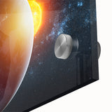 Earth and Sun Wall Art - Stunning Space and Sunrise Decor Print