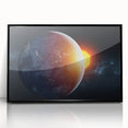 Earth and Sun Wall Art - Stunning Space and Sunrise Decor Print
