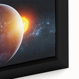 Earth and Sun Wall Art - Stunning Space and Sunrise Decor Print