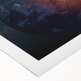 Earth and Sun Wall Art - Stunning Space and Sunrise Decor Print