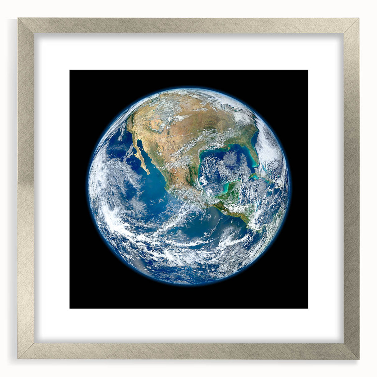 Earth from Space Wall Art - Stunning North America View Decor Print