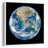 Earth from Space Wall Art - Stunning North America View Decor Print
