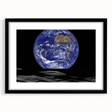 Earth and Moon Wall Art - Stunning View of Earth from the Lunar Surface