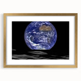 Earth and Moon Wall Art - Stunning View of Earth from the Lunar Surface