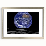 Earth and Moon Wall Art - Stunning View of Earth from the Lunar Surface