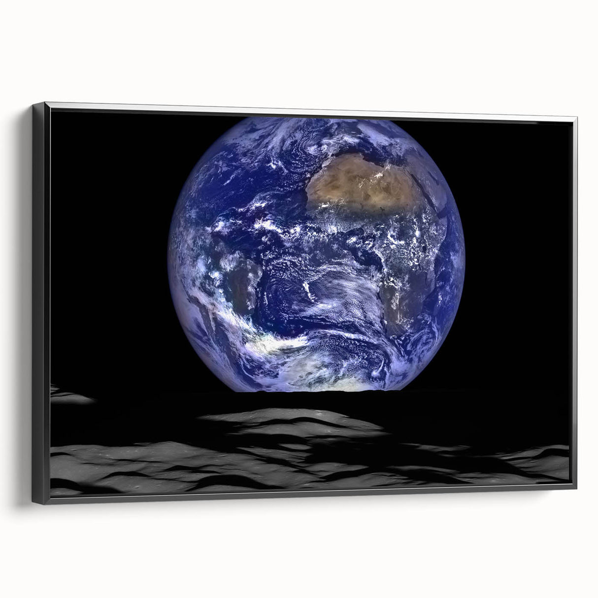 Earth and Moon Wall Art - Stunning View of Earth from the Lunar Surface