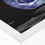 Earth and Moon Wall Art - Stunning View of Earth from the Lunar Surface