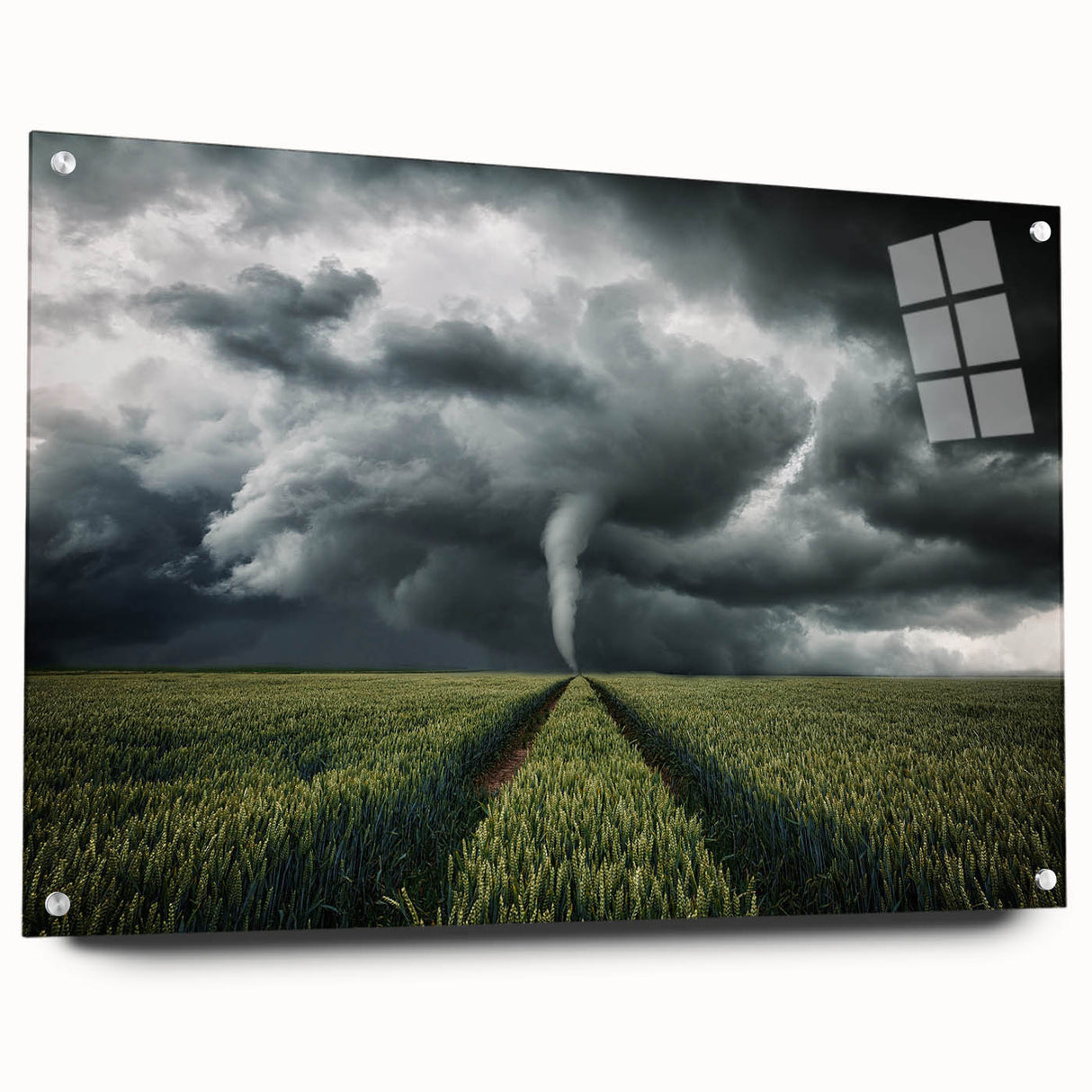 Tornado in a Stormy Field - Earthy Phenomena Wall Art Print