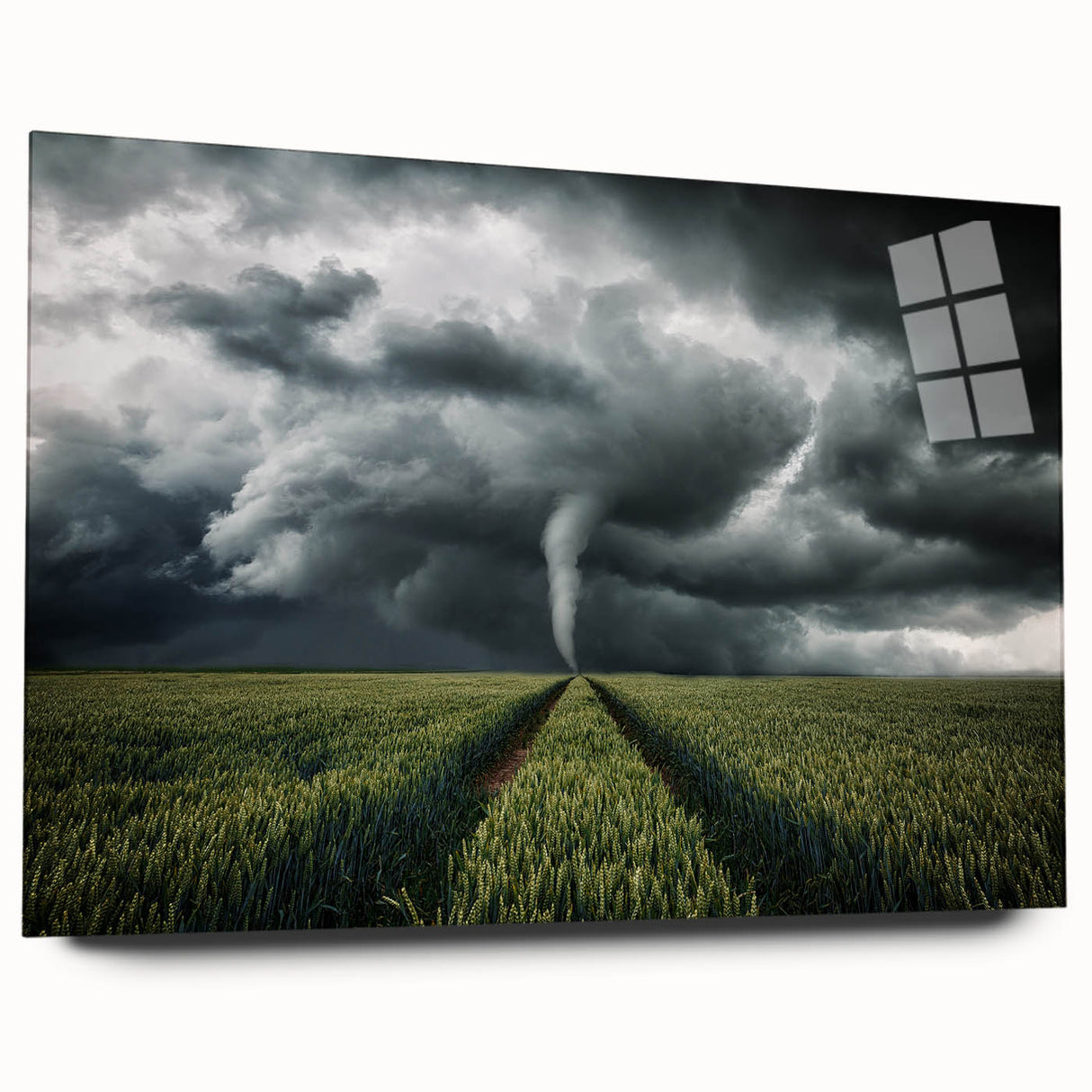 Tornado in a Stormy Field - Earthy Phenomena Wall Art Print