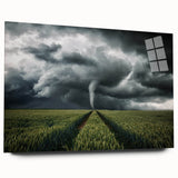 Tornado in a Stormy Field - Earthy Phenomena Wall Art Print