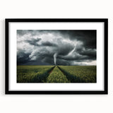 Tornado in a Stormy Field - Earthy Phenomena Wall Art Print