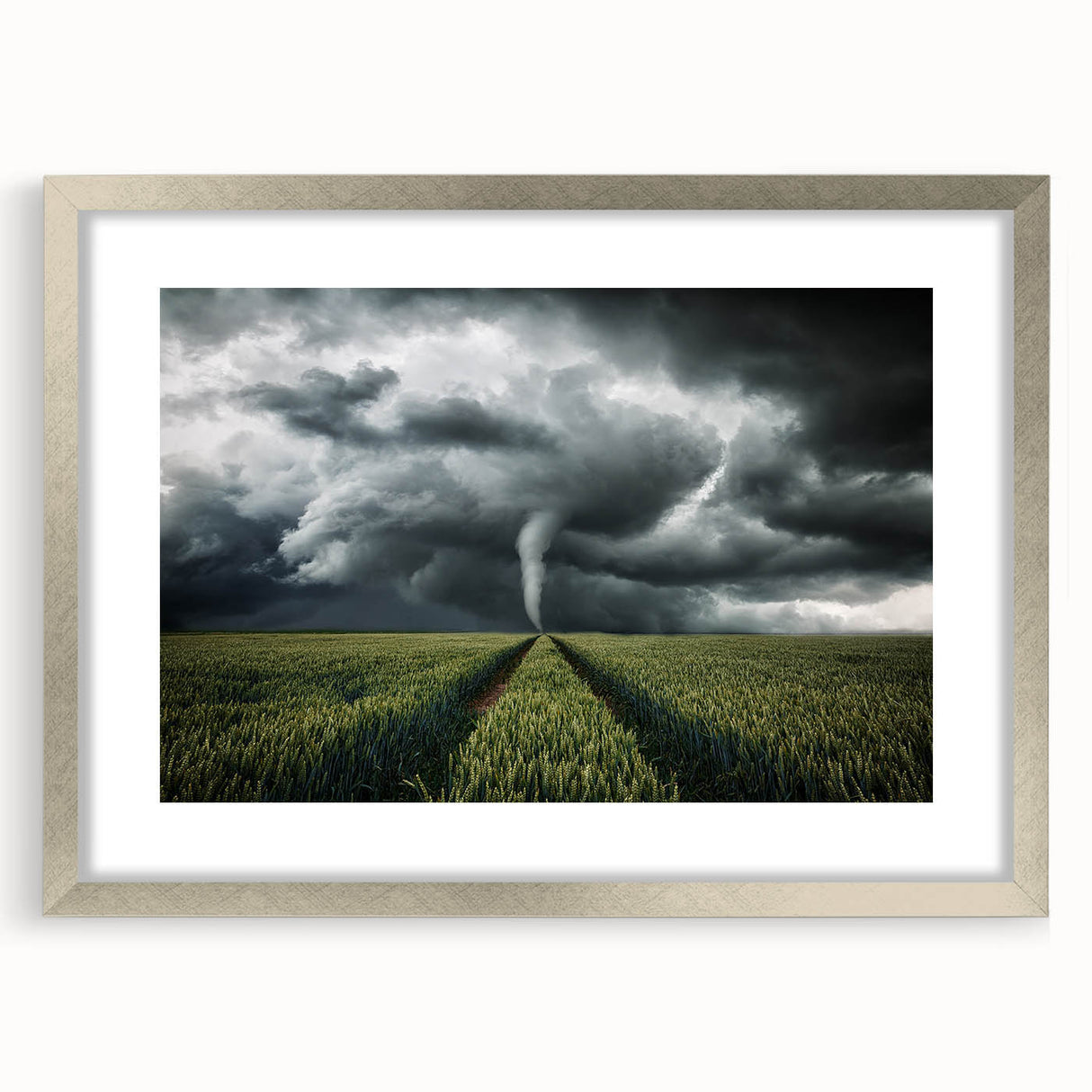 Tornado in a Stormy Field - Earthy Phenomena Wall Art Print