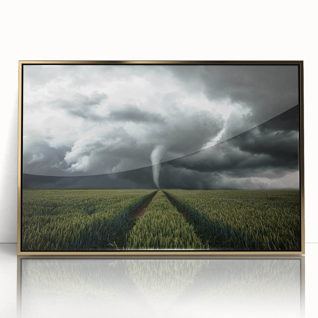 Tornado in a Stormy Field - Earthy Phenomena Wall Art Print