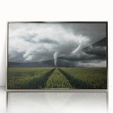Tornado in a Stormy Field - Earthy Phenomena Wall Art Print