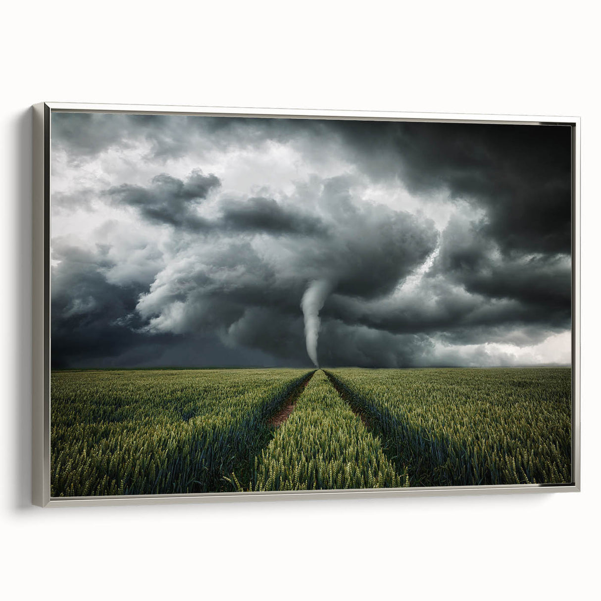 Tornado in a Stormy Field - Earthy Phenomena Wall Art Print