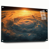 Sunlit Cyclone from Space - Earthy Phenomena Wall Art Print