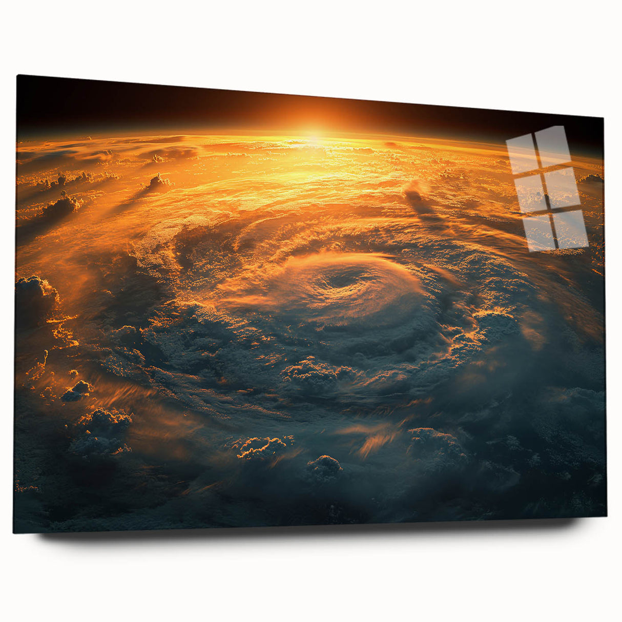 Sunlit Cyclone from Space - Earthy Phenomena Wall Art Print