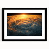 Sunlit Cyclone from Space - Earthy Phenomena Wall Art Print