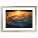 Sunlit Cyclone from Space - Earthy Phenomena Wall Art Print