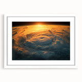 Sunlit Cyclone from Space - Earthy Phenomena Wall Art Print